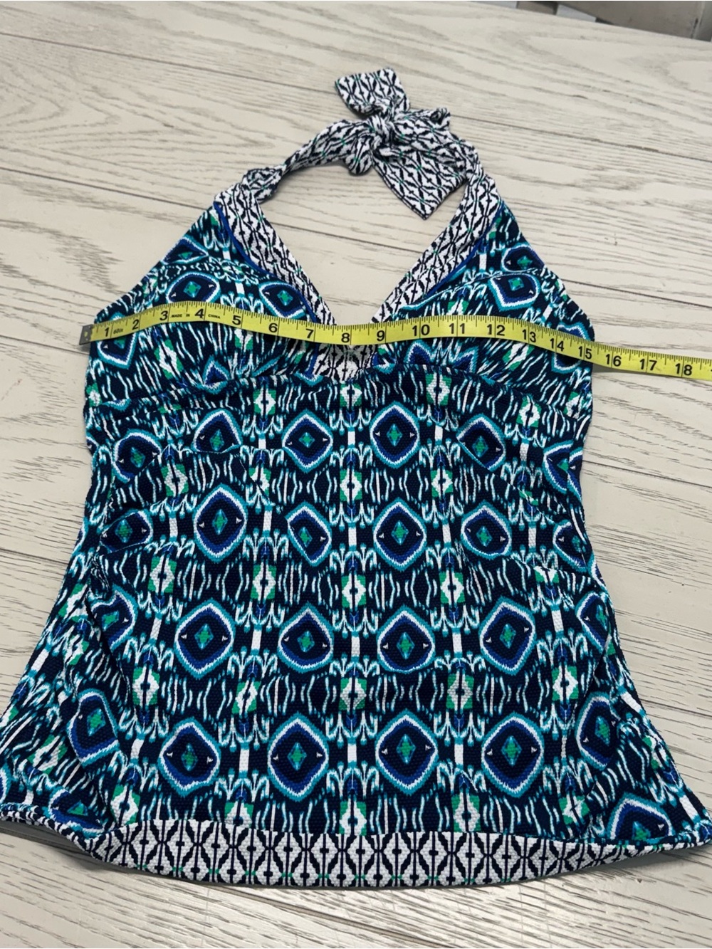 Tommy Bahama Blue and Teal Patterned Halter Tankini - Picture 5 of 6